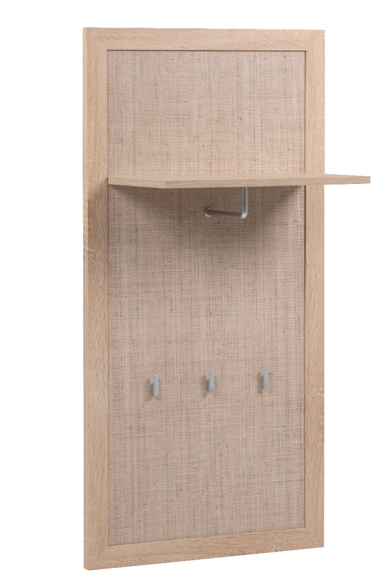 Appendiabiti Kara in finitura Quercia ed effetto Rafia