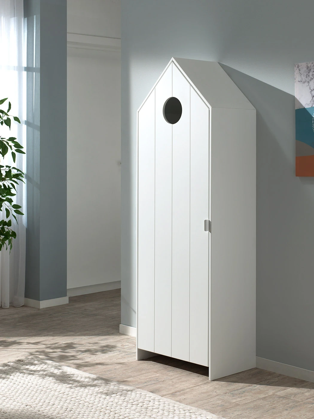 Armadietto per bambini, 58x172x37 h cm, color Bianco