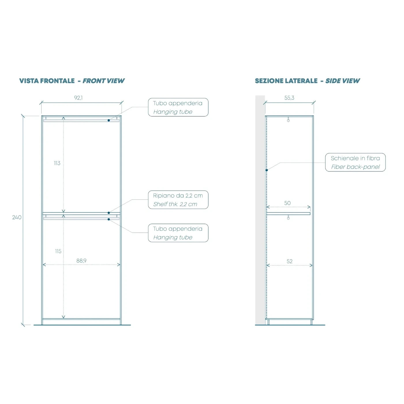 camera da letto grigio scuro