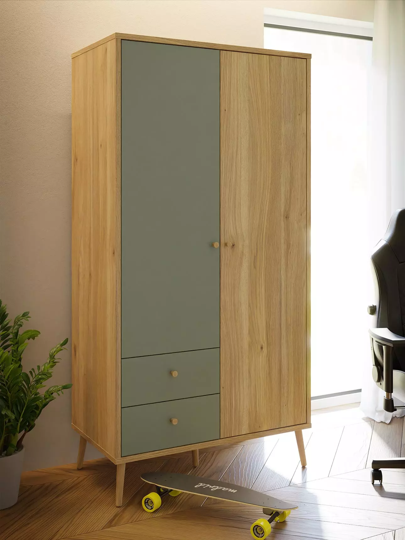 armadio battente piedi in massello