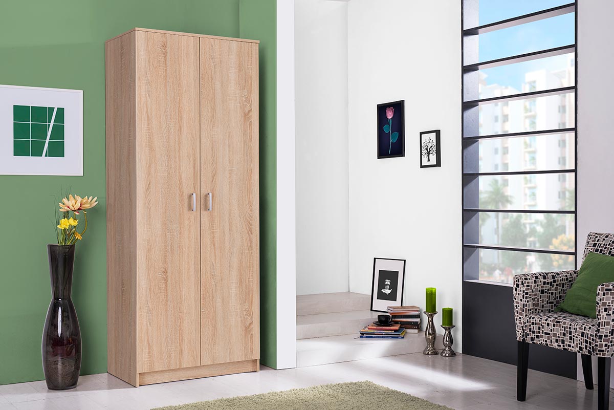 Armadietto multiuso 2 ante, finitura Rovere