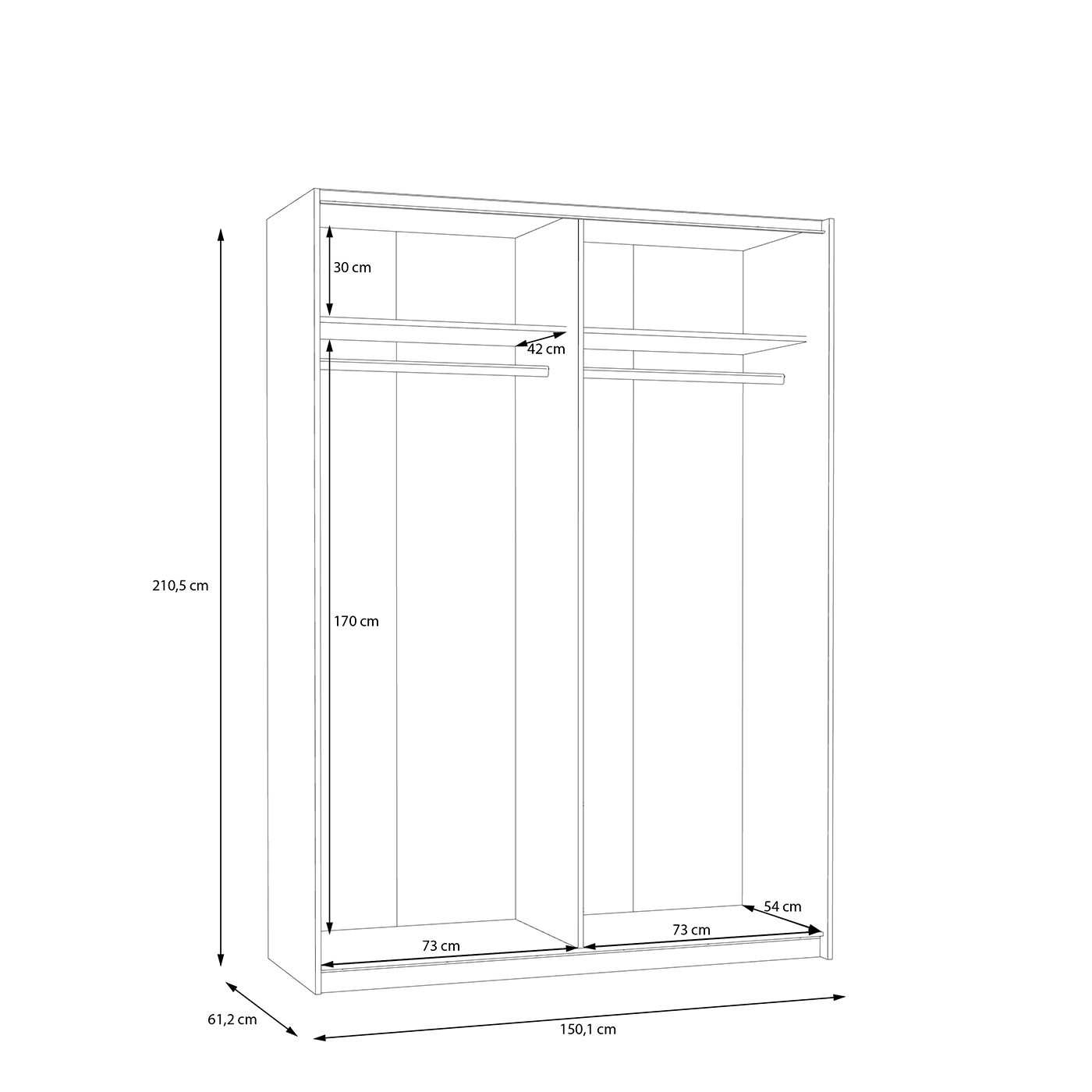 armadio 2 ante bianco scorrevole