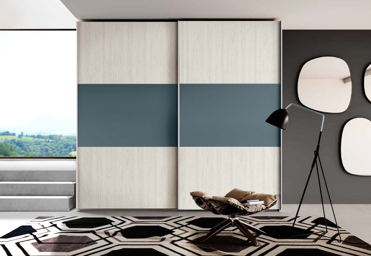 Armadio 2 ante scorrevoli, Petrolio e Bianco Altea Zenzero Shop