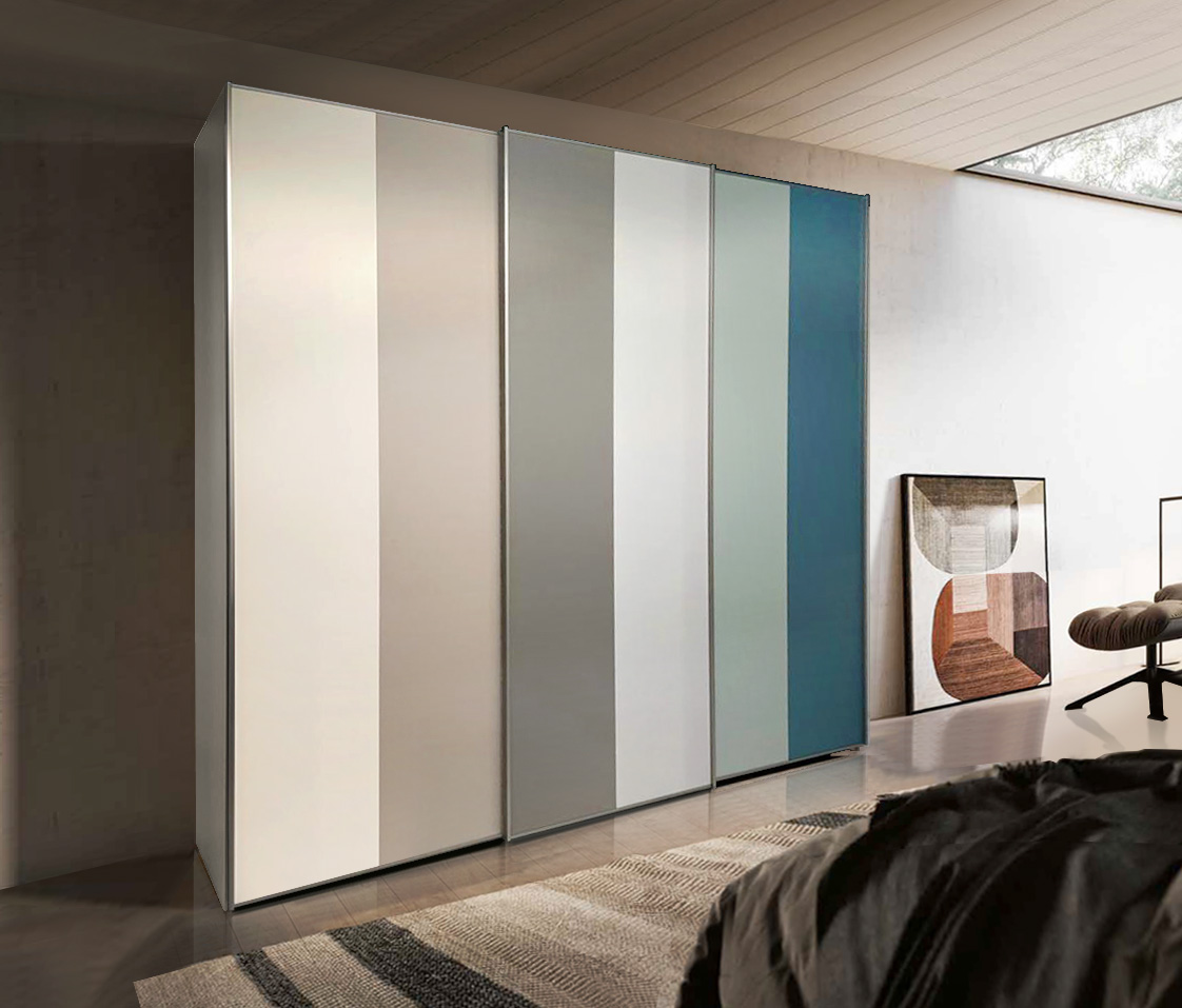 Armadio scorrevole a 3 ante multicolor Zenzero Shop