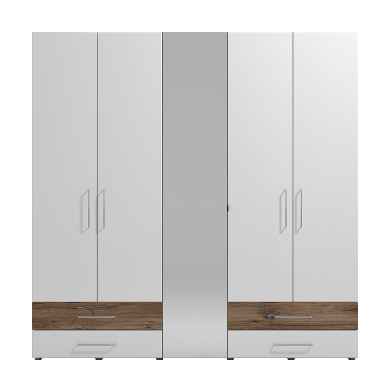 armadio con led bianco lucido ante battenti