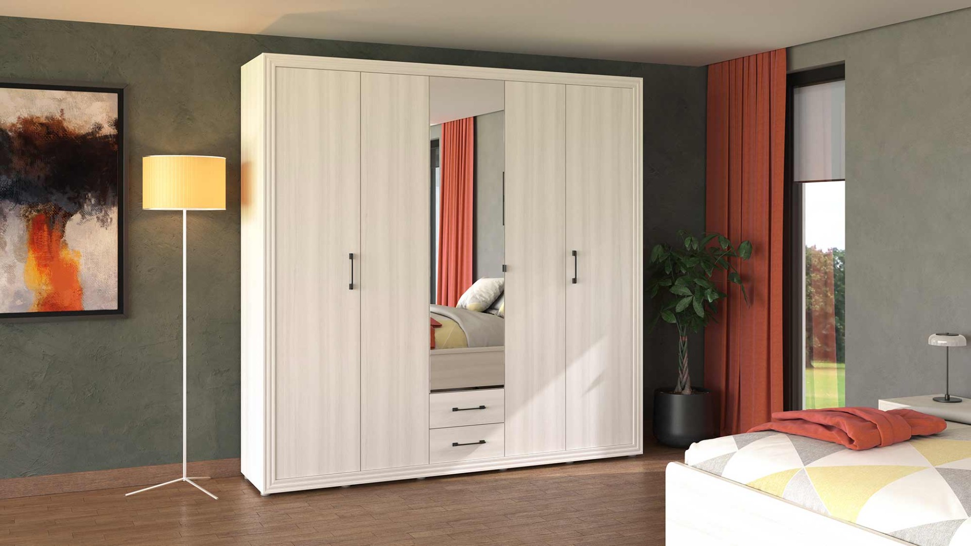 armadio bianco frassino ante battenti