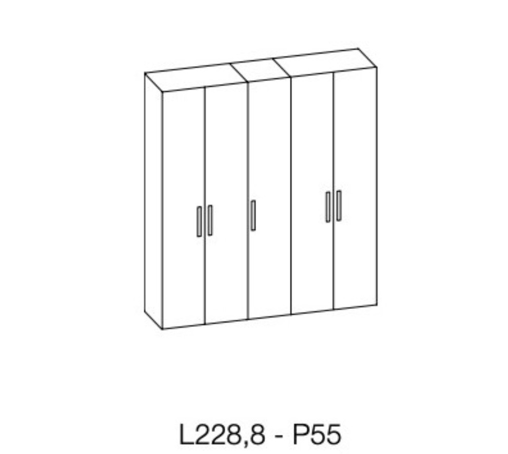 Armadio moderno finitura Orzo, 5 ante battenti