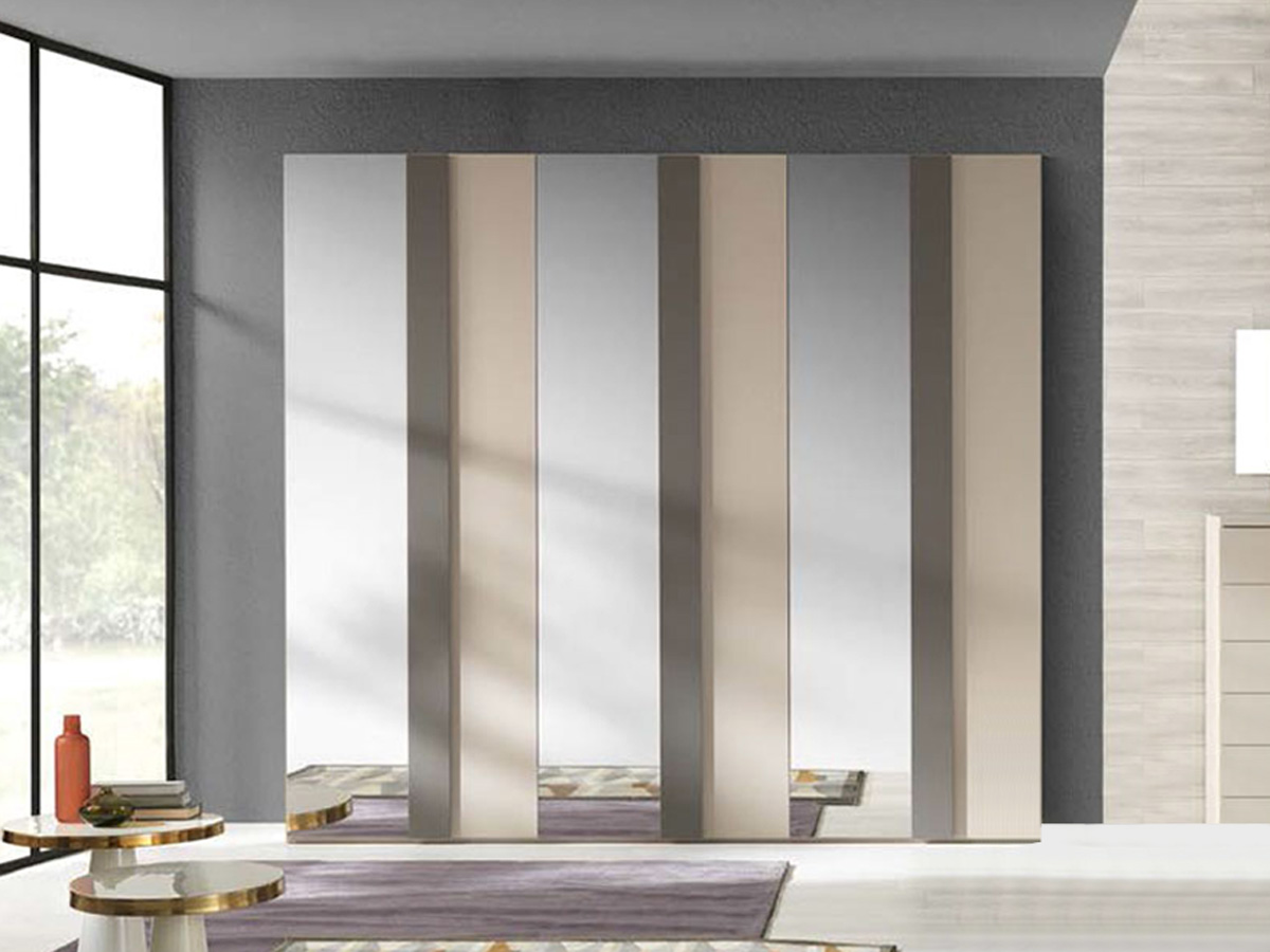 Armadio 6 ante battenti, in finitura Cachemire 