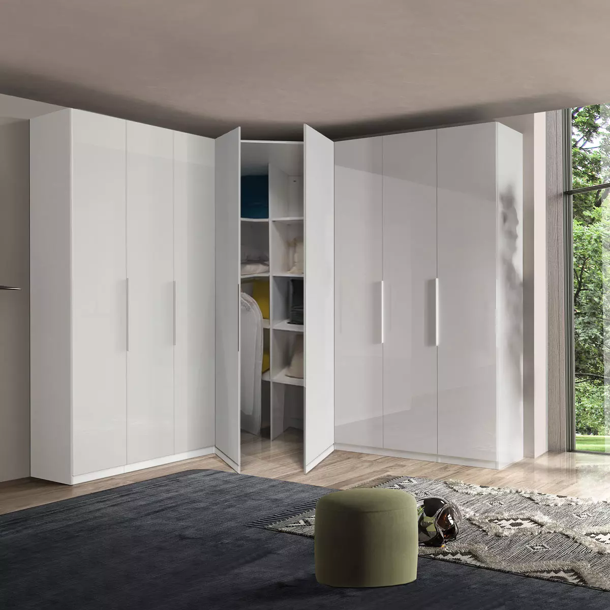 cabina con 8 ante bianca