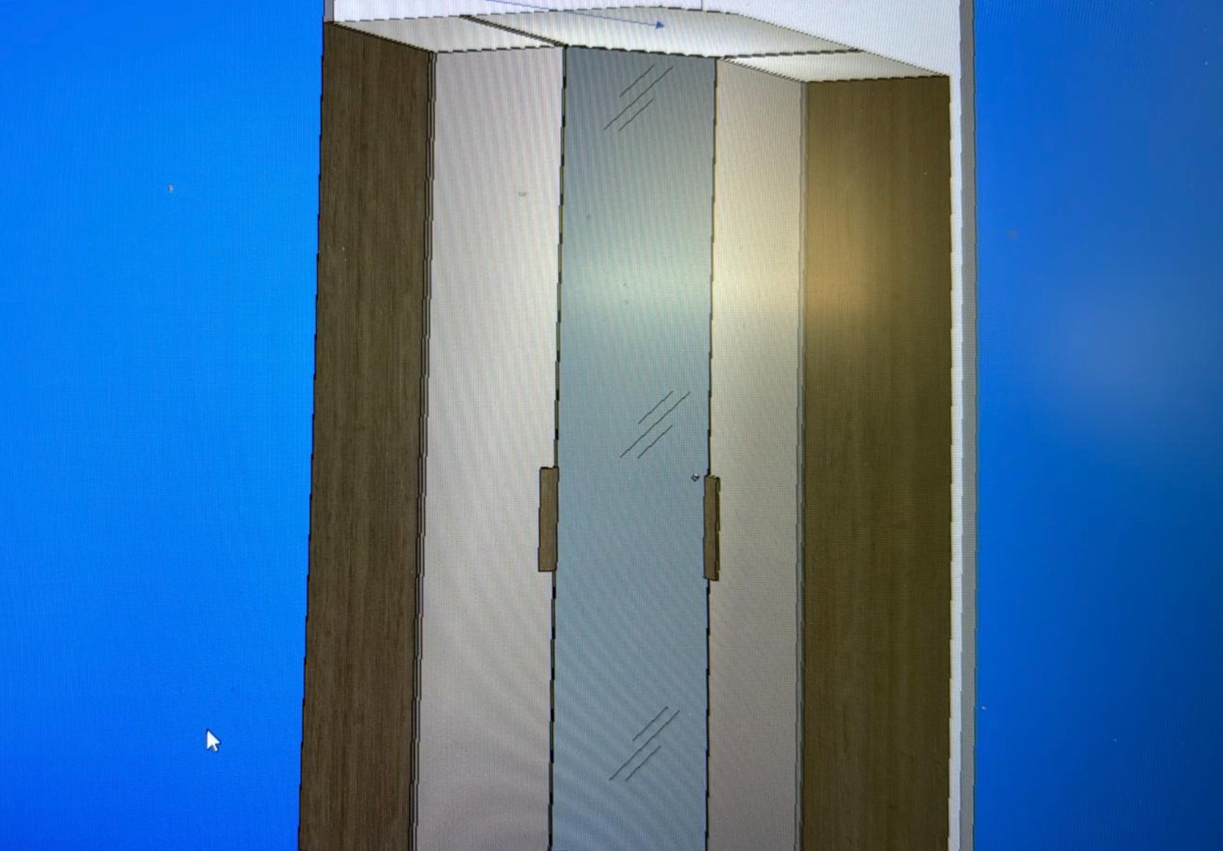 Progetto Armadio angolare  Noce biondo e Orzo, Made in Italy