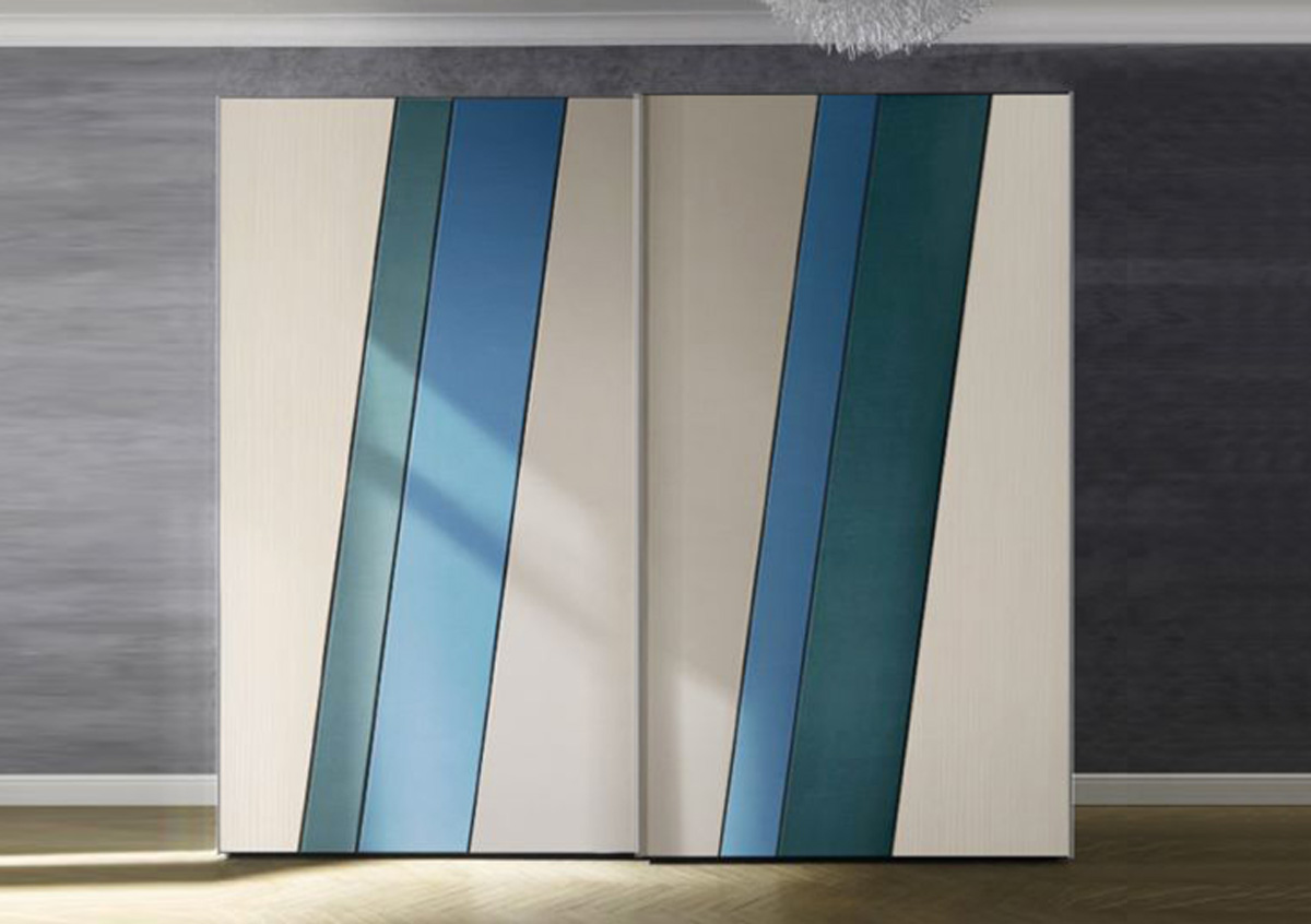 Armadio scorrevole Moretti Compact di grandi dimensioni, modello Geometria