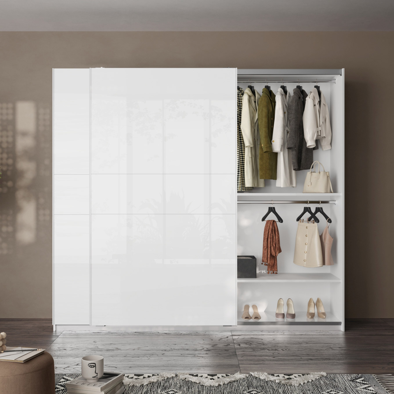 armadio bianco moderno laccato