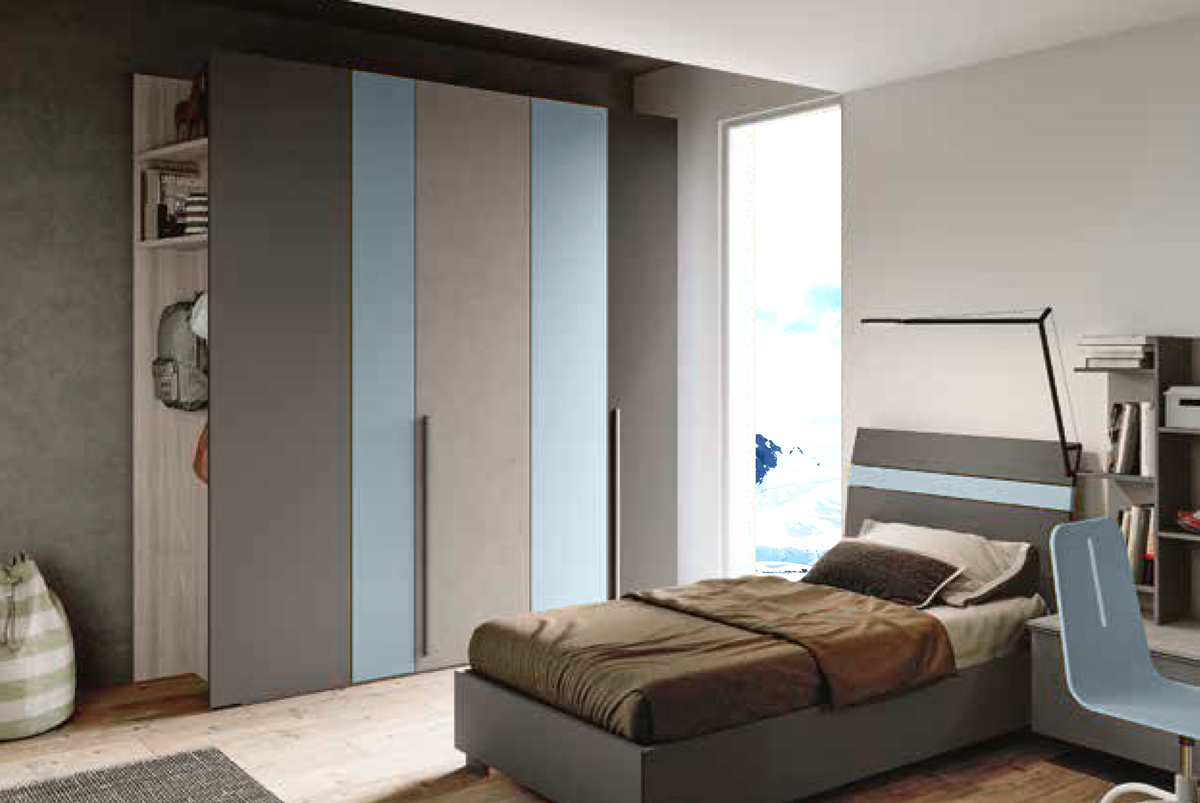 Camera bambino in Grigio cenere, Seta e Carta da zucchero