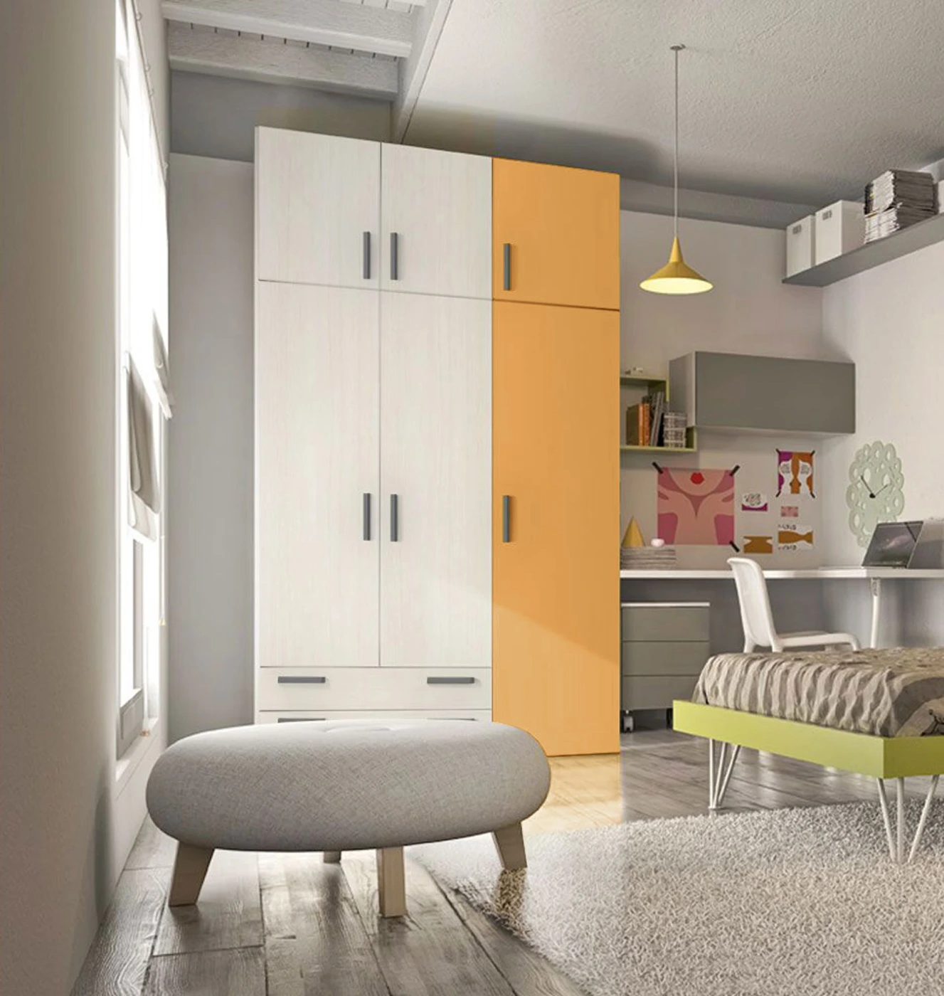 armadio cameretta arancio