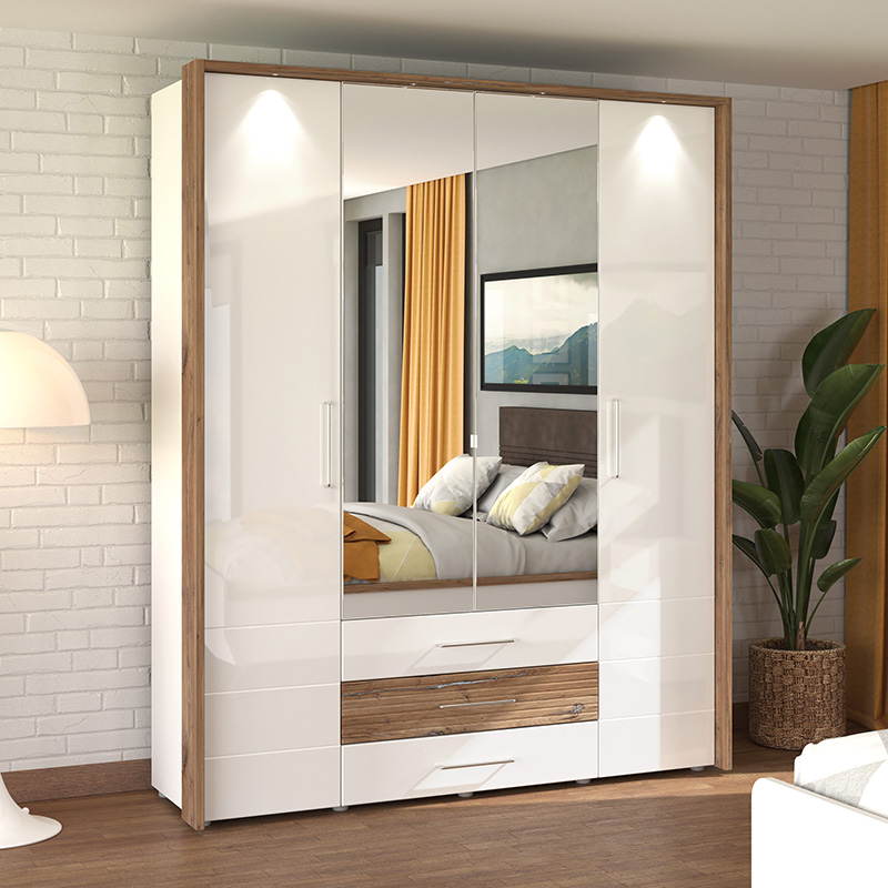 armadio moderno bicolore, ante batteni