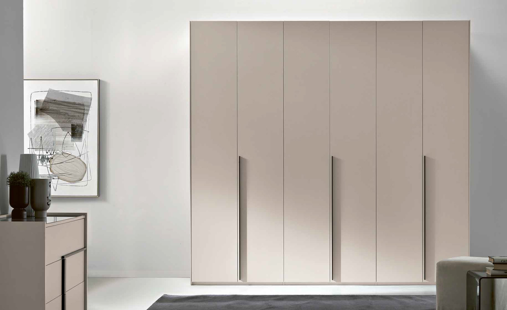 Armadio 6 ante battenti cachemire, design moderno