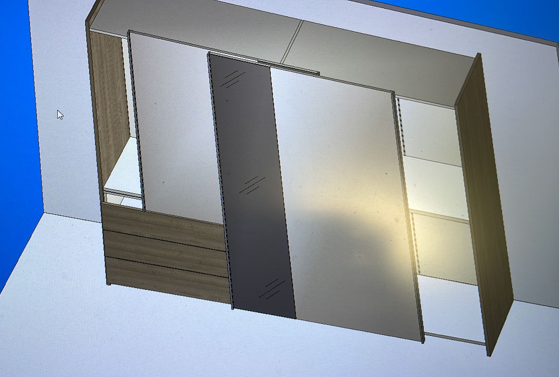 Armadio scorrevole moderno 2 ante con specchio Zenzero Shop