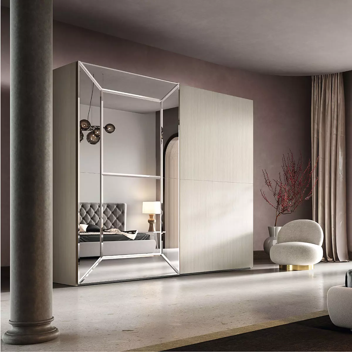 armadio frassino bianco scorrevole