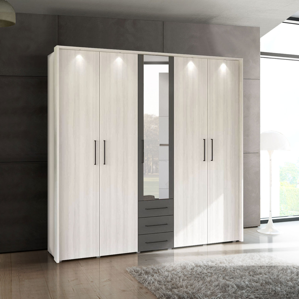 Armadio conveniente moderno 5 ante 