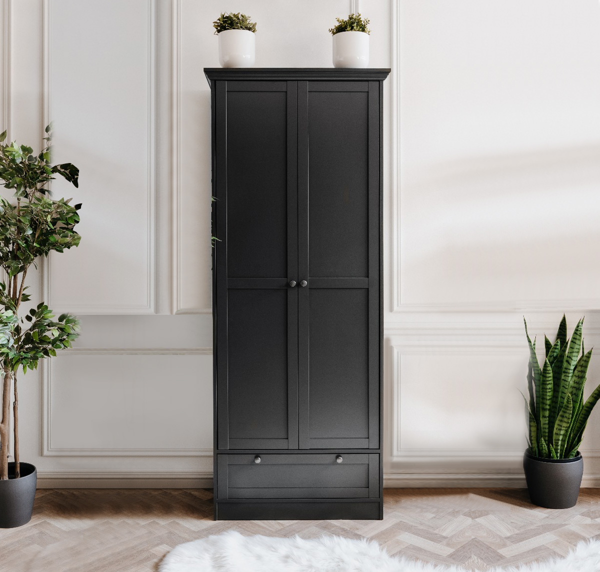 Armadio multiuso Grigio antracite, 5 ripiani ed 1 cassetto