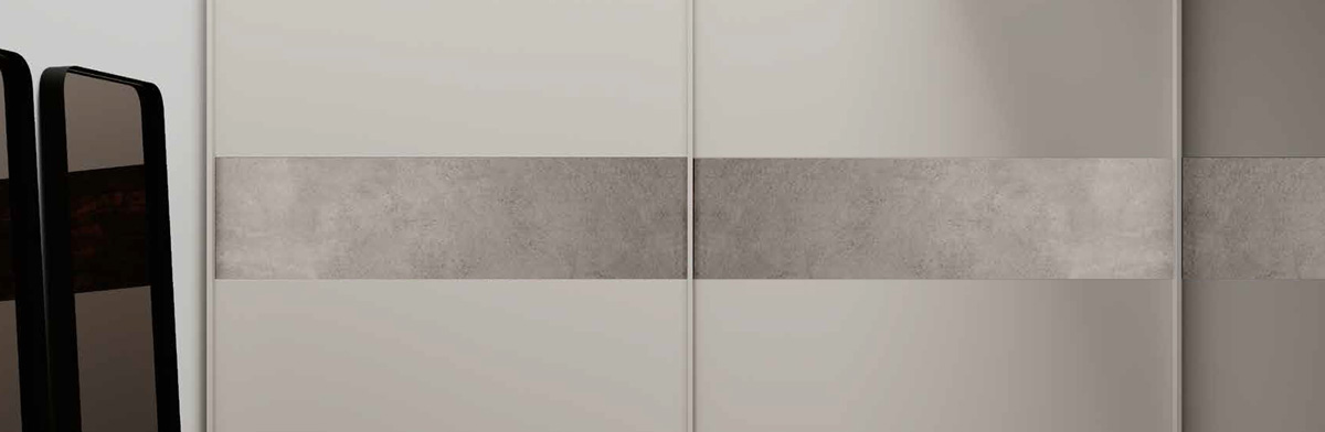 Armadio scorrevole a 3 ante Grigio seta e Ardesia Cemento Zenzero Shop