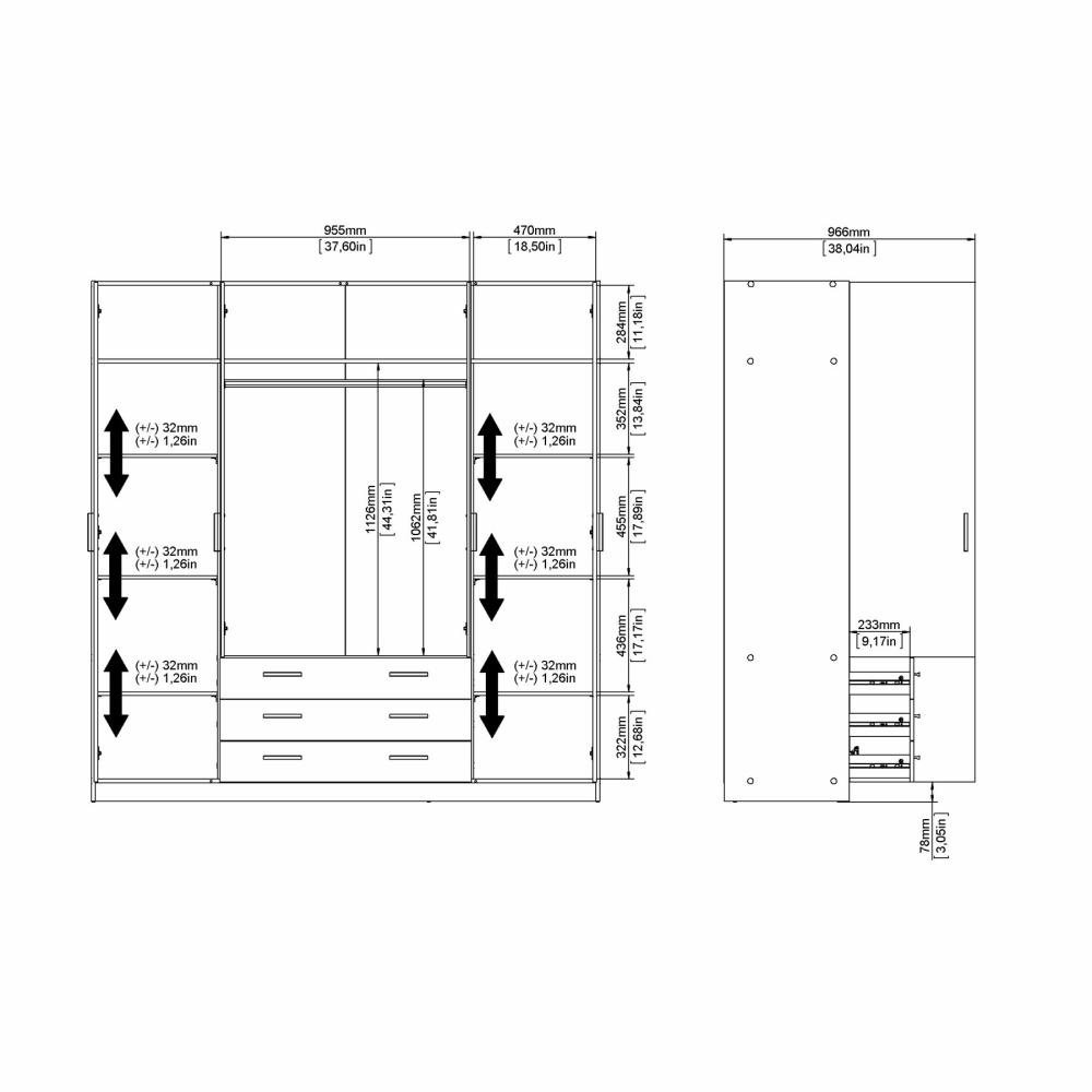 armadio con cassetti 
