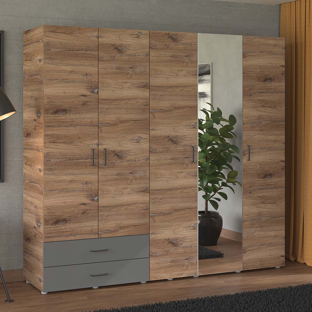 armadio moderno bicolore, ante battenti