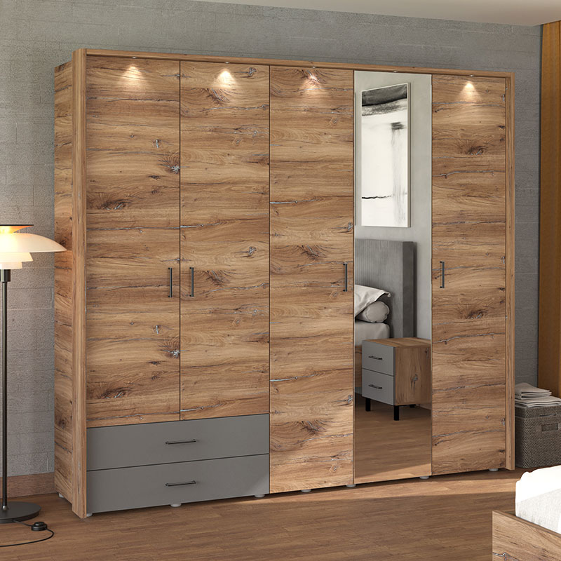 armadio moderno bicolore, ante battenti