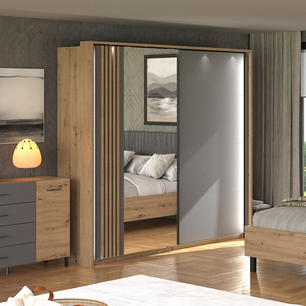 armadio grigio stile industriale