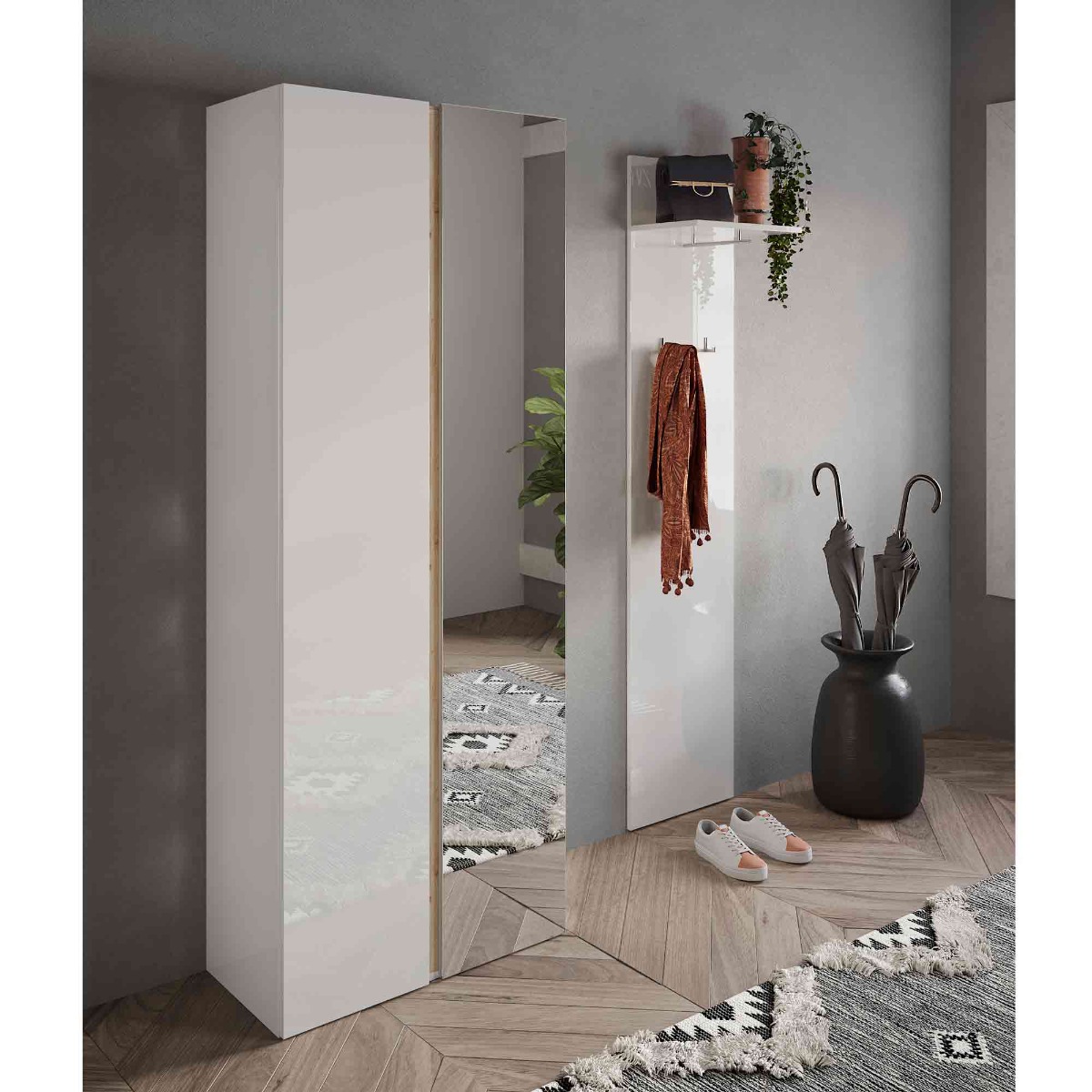 Armadietto / Scarpiera due ante con specchio