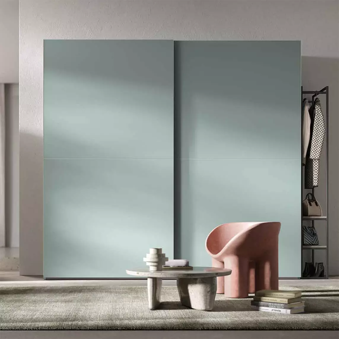 armadio azzurro laccato