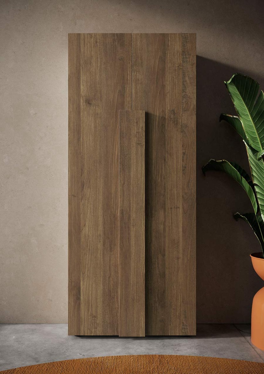 Composizione da ingresso completa formata da guardaroba, panca, specchio, appendiabiti e madia 2 ante Zenzero Shop