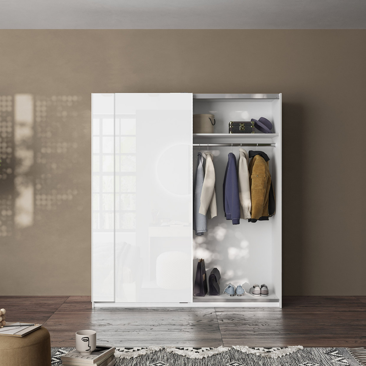 armadio con specchio moderno