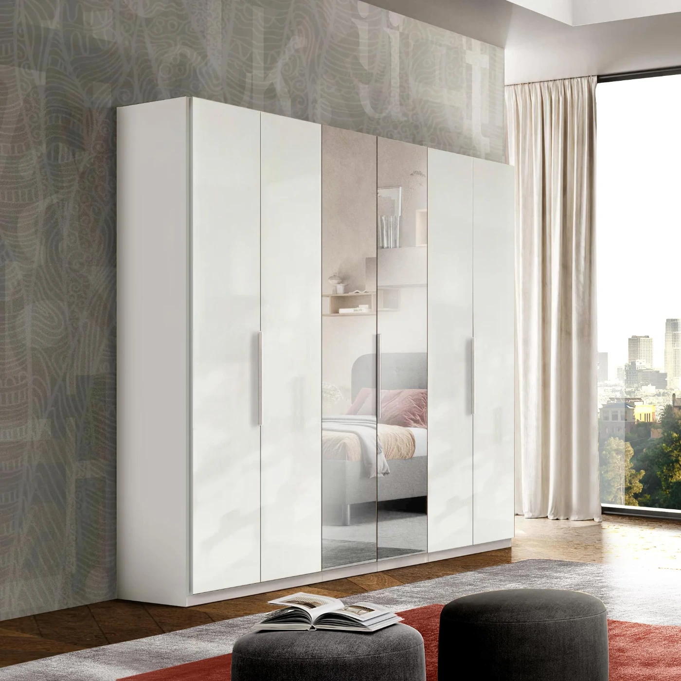 offerta armadi bianco con specchi