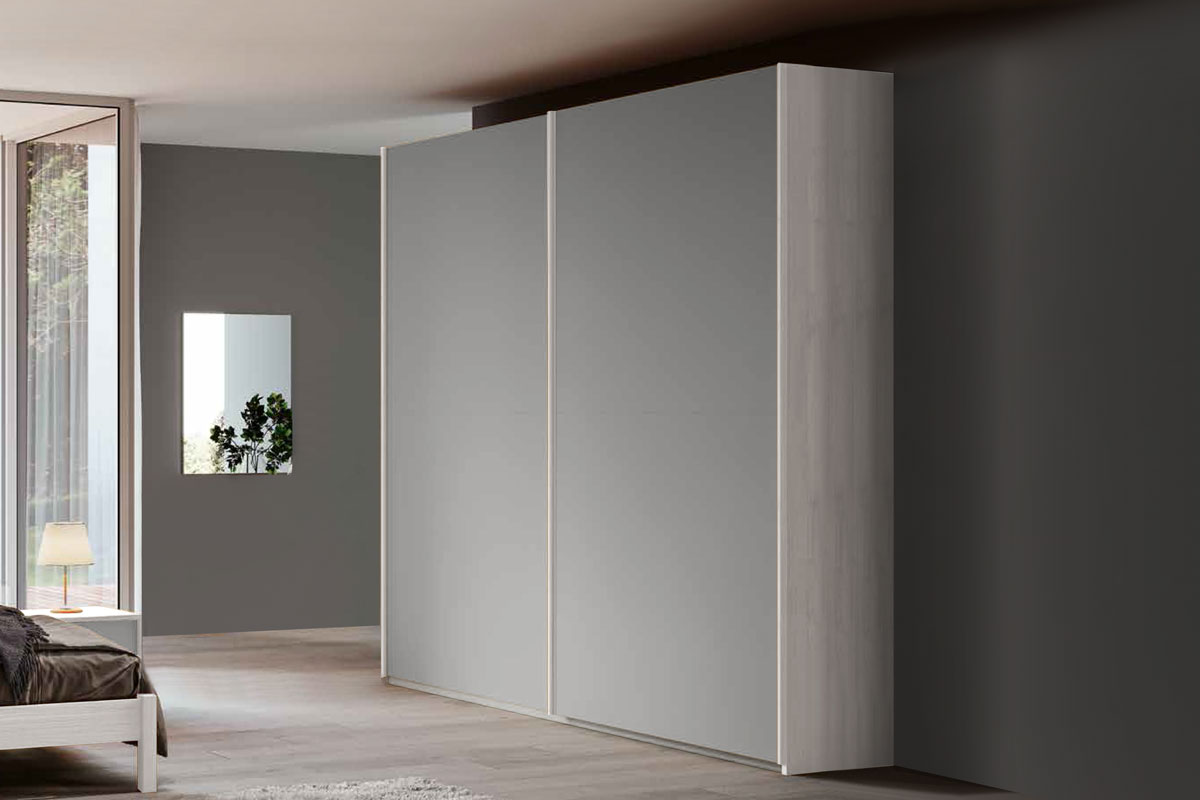 Armadio scorrevole Grigio argento e Bianco altea