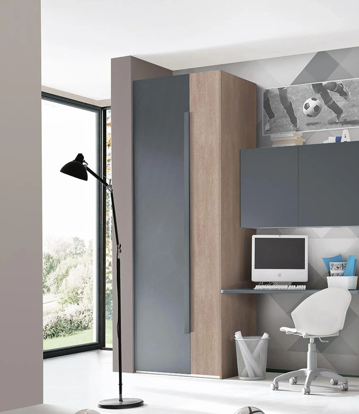 armadio moderno blu reale