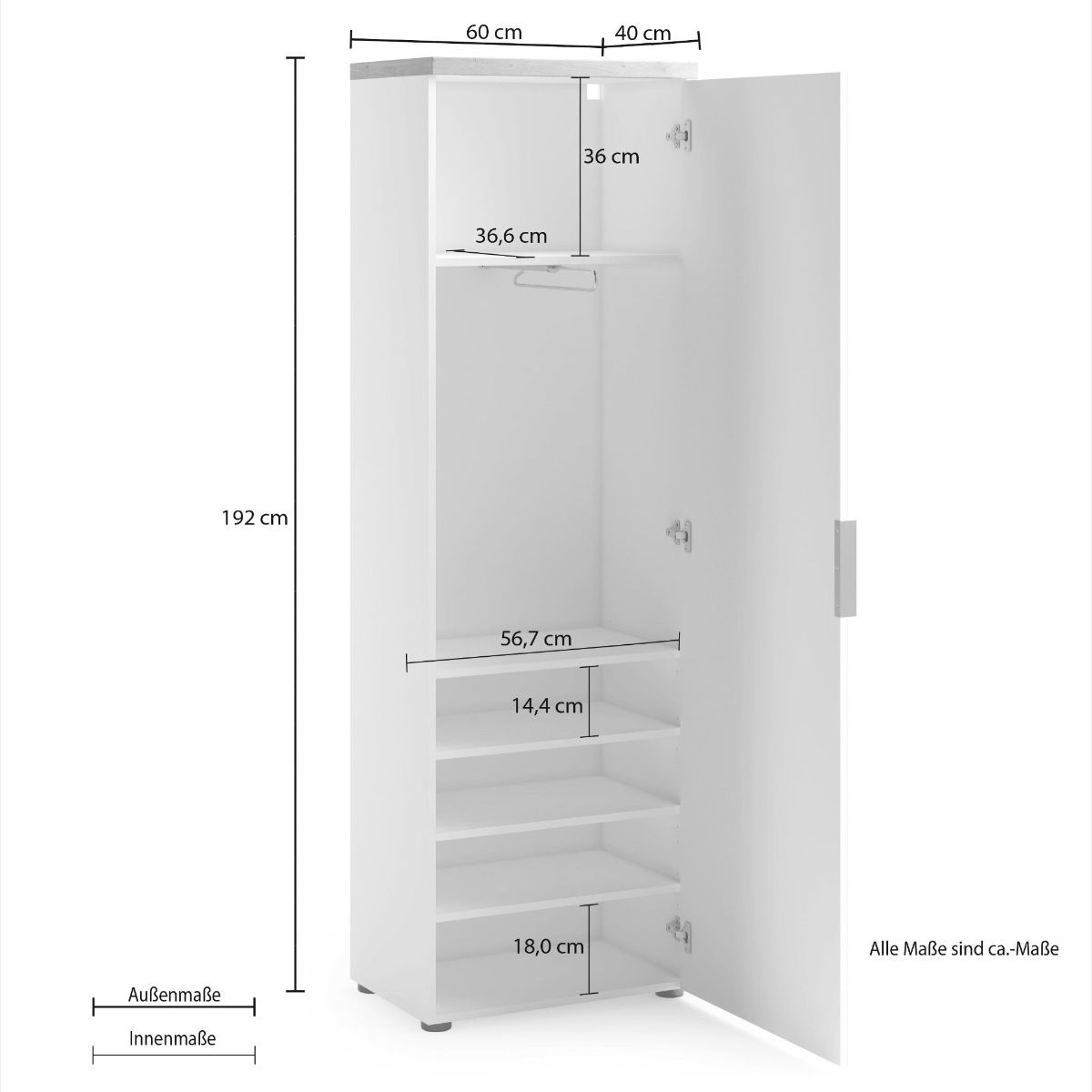 Guardaroba da ingresso, finitura Antracite lucido 
