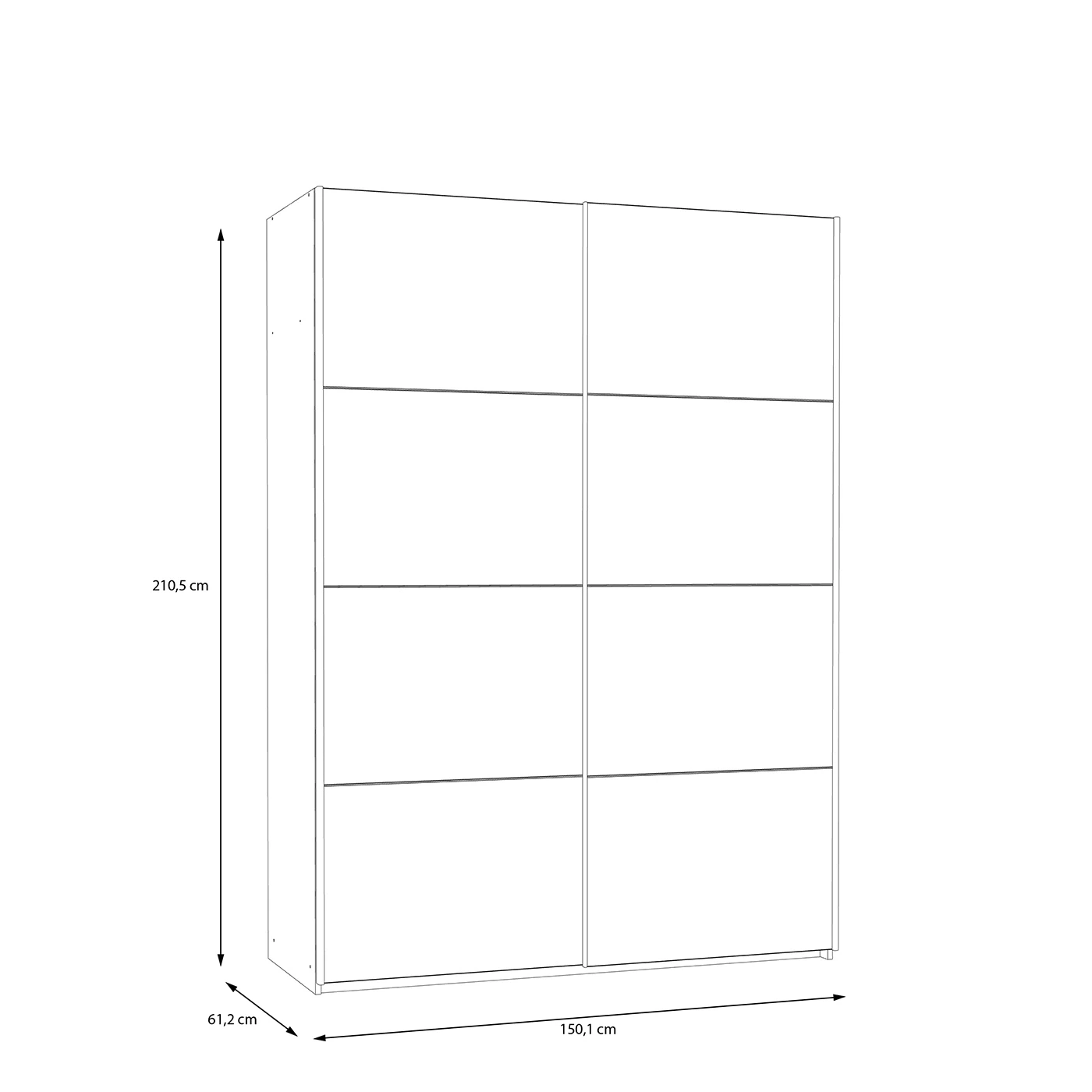 armadio 2 ante bianco scorrevole