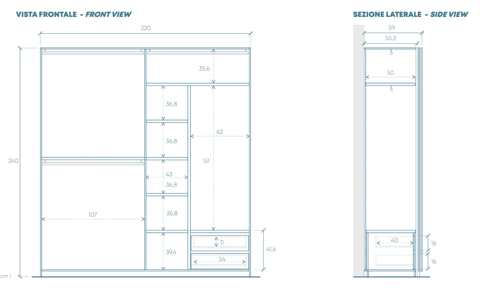 Cameretta Ardesia con letto una piazza e mezza, collezione Mondo Zenzero Shop