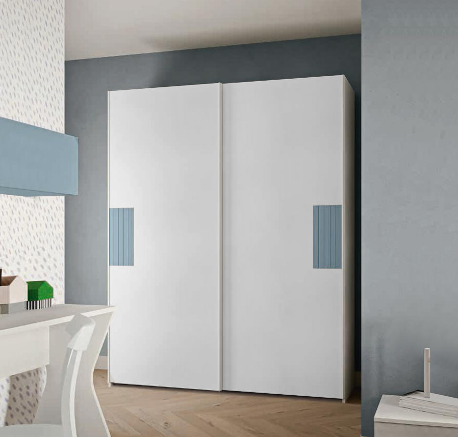 Armadio scorrevole Bianco opaco con inserti Cadaques
