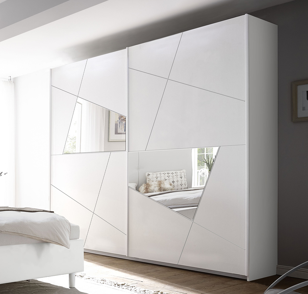 armadio in offerta con inserti a specchio, Made in Italy