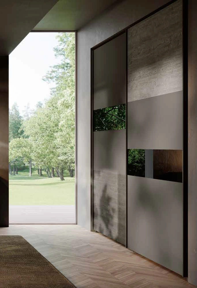 armadio scorrevole rovere grigio