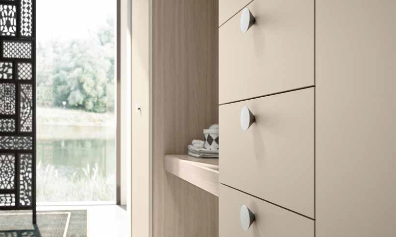 Armadio con scrivania, 5 ante battenti e 6 cassetti, Olmo natura e Orzo