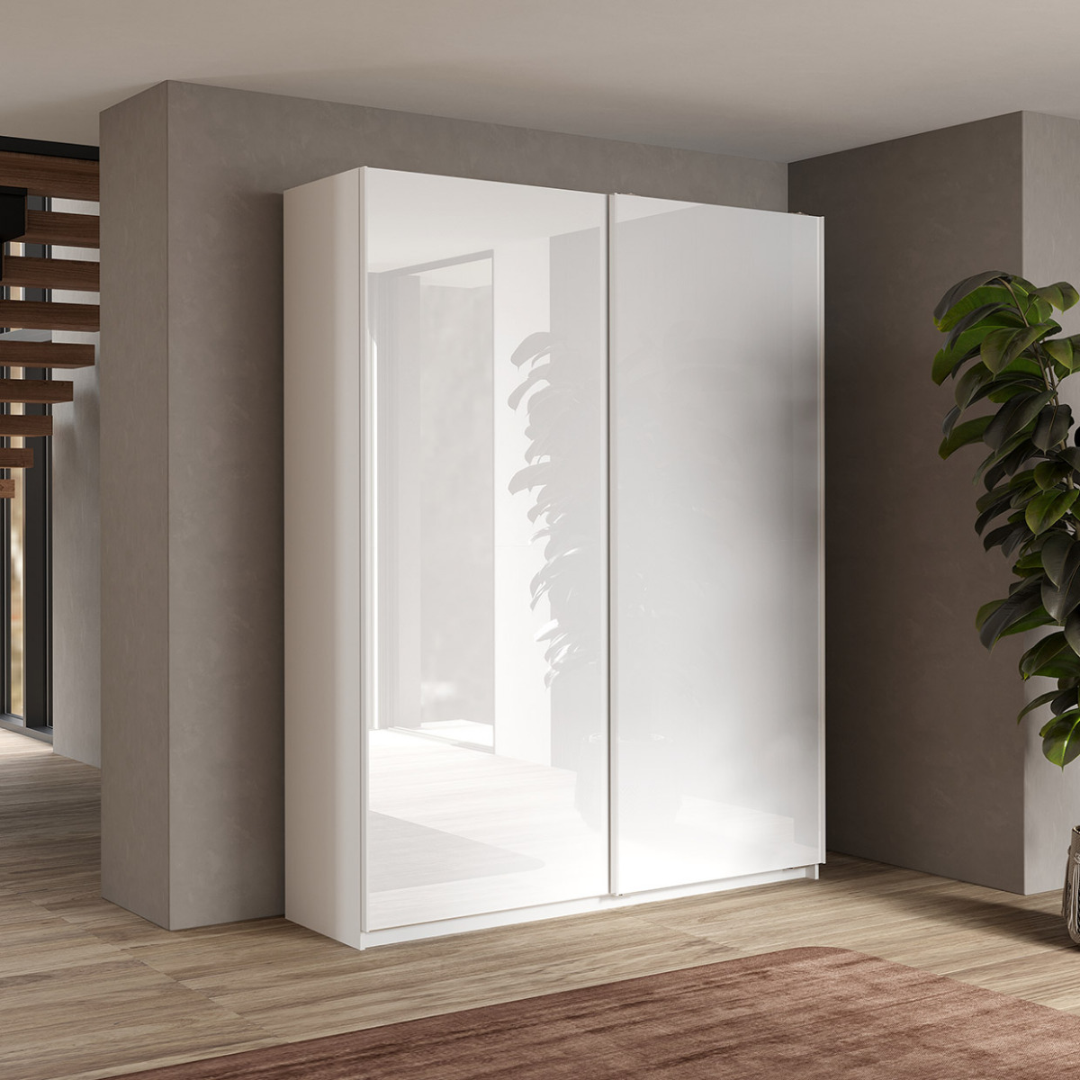 armadio piccolo moderno bianco lucido