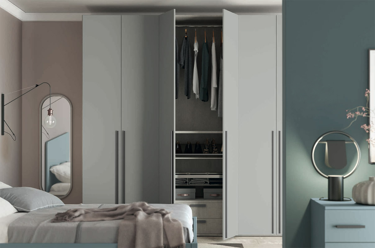 Camera da letto a prezzo basso, Rovere gesso e Grigio Dorian