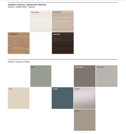 Comò moderno Santorini bicolor in finitura Noce biondo e Visone