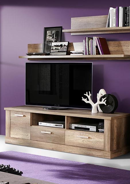 Mobile tv Rovere antico con un'anta, 2 cassetti