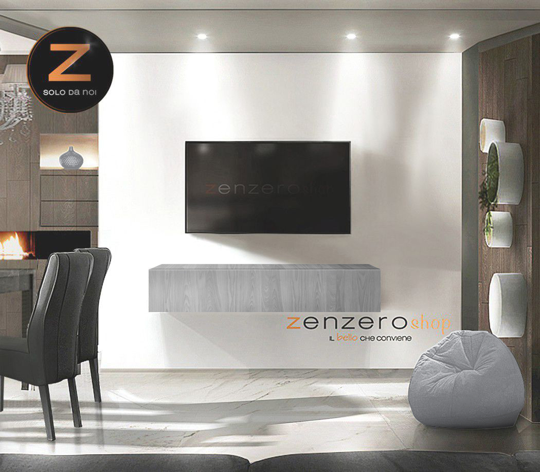 Mobile porta TV in finitura Giallo, anta a ribalta