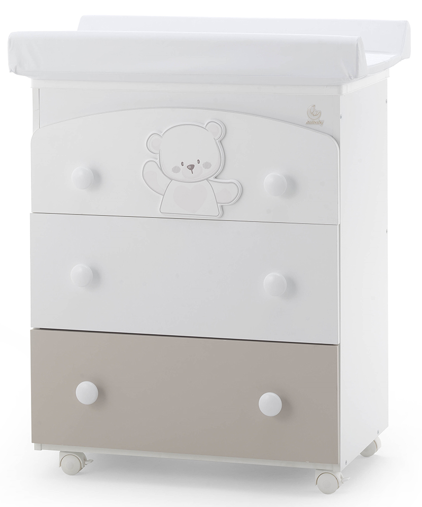 Bagnetto neonati Mr.Bear, Bianco e Choco con decori orsetto