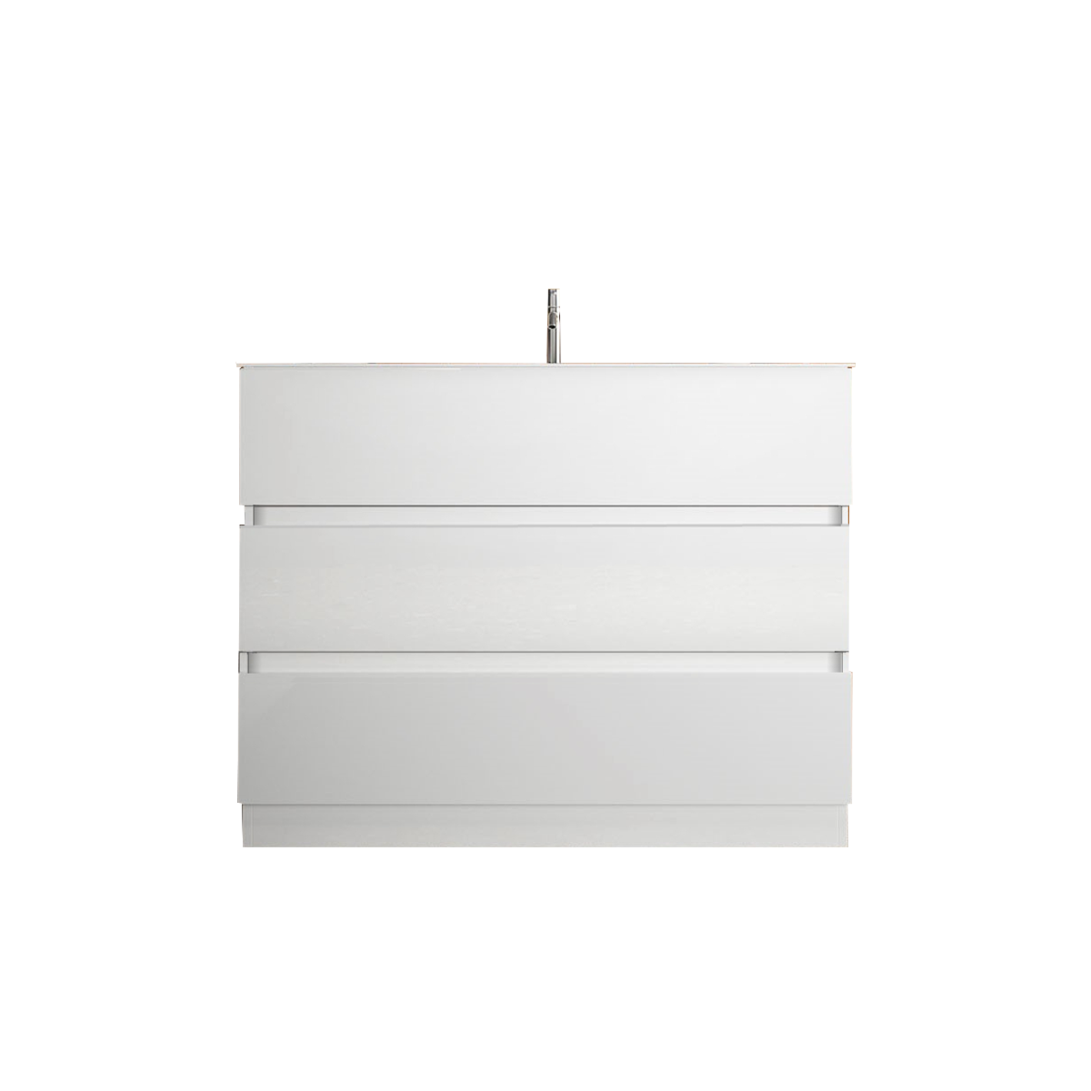 Mobile da bagno con 3 cassetti, L.82 cm, bianco lucido 
